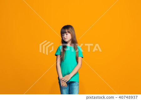 Young serious thoughtful teen girl. Doubt concept. 40748937