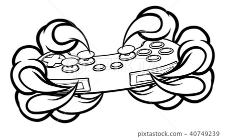 Monster Gamer Claws Holding Games Controller Monster Gamer Claws Holding Games Controller 40749239