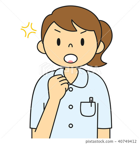 女性白色外套護士護士變異膽量姿勢拳頭 40749412