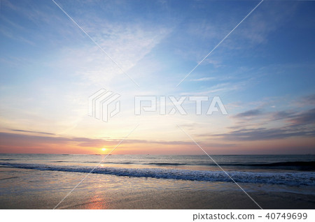 Morning glow Sky Kuji Beach coast Ibaraki prefecture Hitachi City Morning glow Sky Kuji Beach coast Ibaraki prefecture Hitachi City 40749699