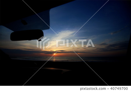 Sunrise from the car Kuji Beach coast Ibaraki prefecture Hitachi City Sunrise from the car Kuji Beach coast Ibaraki prefecture Hitachi City 40749700