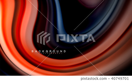 Abstract wave lines fluid rainbow style color stripes on black background 40749701