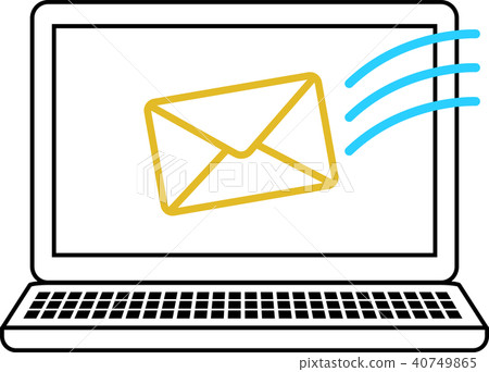 Illustration laptop computer email reception Illustration laptop computer email reception 40749865