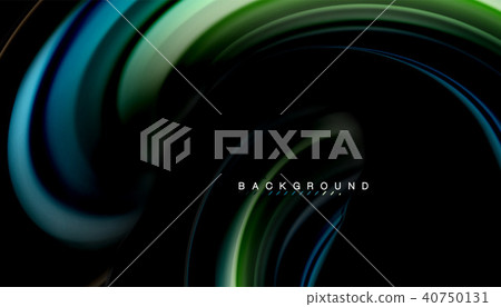 Fluid mixing colors, vector wave abstract background 40750131