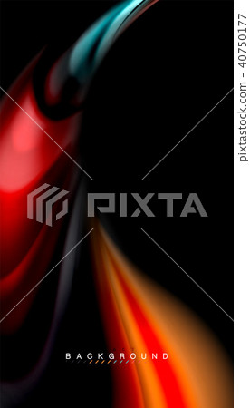 Fluid mixing colors, vector wave abstract background 40750177