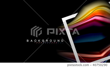 Liquid fluid colors holographic design with metallic style line shape Liquid fluid colors holographic design with metallic style line shape 40750290