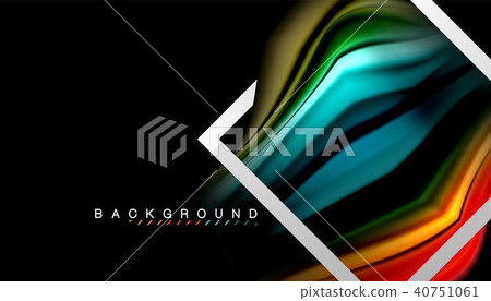 Liquid fluid colors holographic design with metallic style line shape Liquid fluid colors holographic design with metallic style line shape 40751061