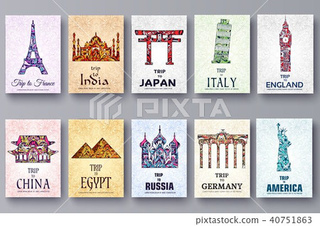 set of art ornamental travel and architecture set of art ornamental travel and architecture 40751863