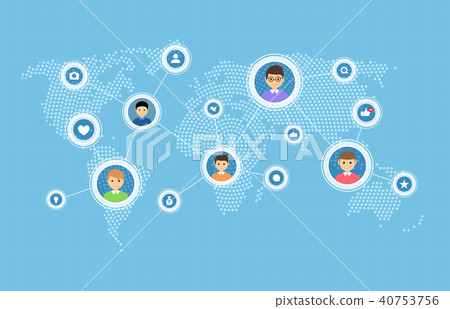 Social media and network connection map concept. 40753756
