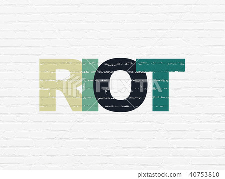 Political concept: Riot on wall background 40753810