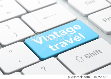 Travel concept: Vintage Travel on computer keyboard background 40754888