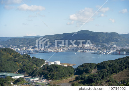 View of Kujuku island in Sasebo, Nagasaki, Japan. 40754902