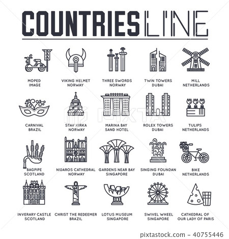 Country travel collextion set. Set of architecture 40755446