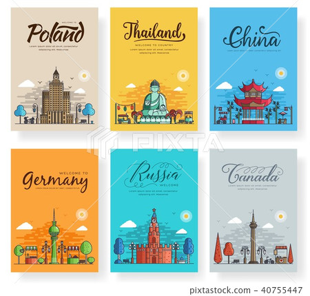 Set of outline cities for travel destinations. 40755447