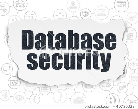 Programming concept: Database Security on Torn Paper background 40756322