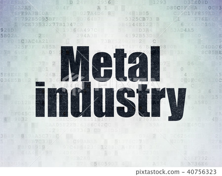 Manufacuring concept: Metal Industry on Digital Data Paper background 40756323