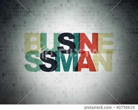 Business concept: Businessman on Digital Data Paper background Business concept: Businessman on Digital Data Paper background 40756619