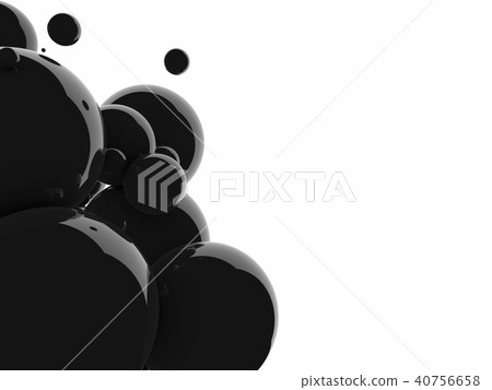 Abstract 3D black balls background. Black balls, oil bubbles, a tornado of black bubbles on white Abstract 3D black balls background. Black balls, oil bubbles, a tornado of black bubbles on white 40756658