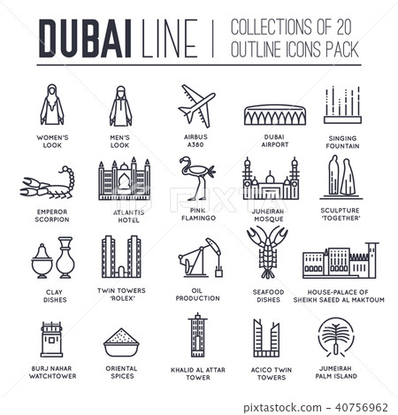 Country Dubai travel vacation guide of goods. 40756962