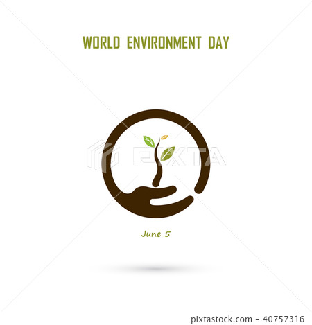 Human hand and tree icon.World Environment day Human hand and tree icon.World Environment day 40757316