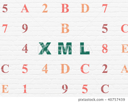 Software concept: Xml on wall background Software concept: Xml on wall background 40757439