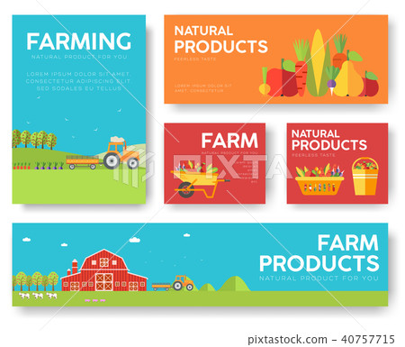 Farm information cards set. 40757715