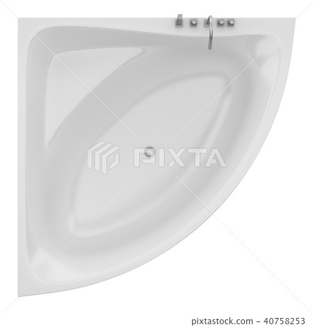 top view of modern corner bathtub isolated top view of modern corner bathtub isolated 40758253