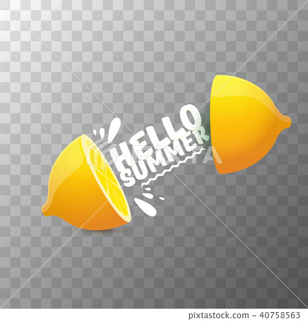 Vector Hello Summer Beach Party Flyer Design template with fresh lemon isolated on transparent Vector Hello Summer Beach Party Flyer Design template with fresh lemon isolated on transparent 40758563