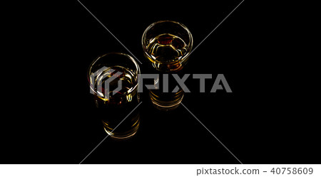 aromatic anise alcohol with coffee beans in glass aromatic anise alcohol with coffee beans in glass 40758609