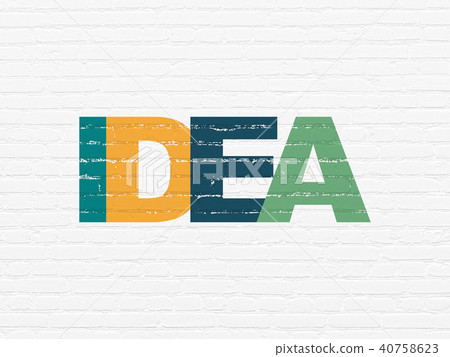 Advertising concept: Idea on wall background 40758623