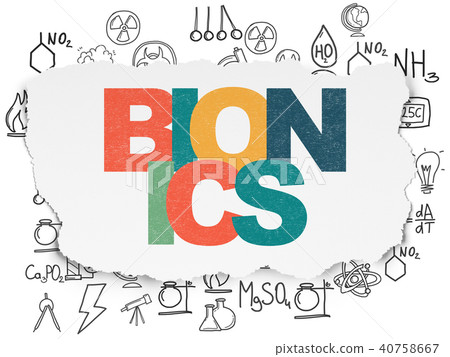 Science concept: Bionics on Torn Paper background 40758667
