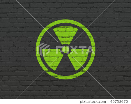 Science concept: Radiation on wall background 40758670
