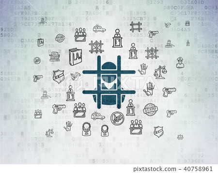 Law concept: Criminal on Digital Data Paper background Law concept: Criminal on Digital Data Paper background 40758961