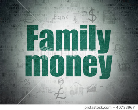 Currency concept: Family Money on Digital Data Paper background 40758967