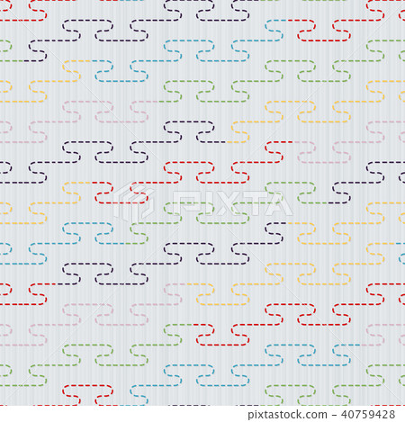 Sashiko motif. Colorful texture for handicraft. Sashiko motif. Colorful texture for handicraft. 40759428