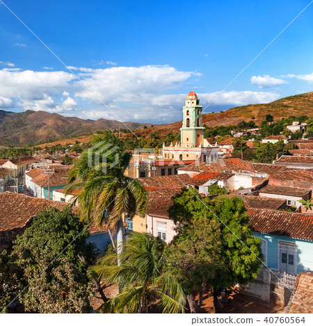 Colonial town cityscape of Trinidad, Cuba. Colonial town cityscape of Trinidad, Cuba. 40760564