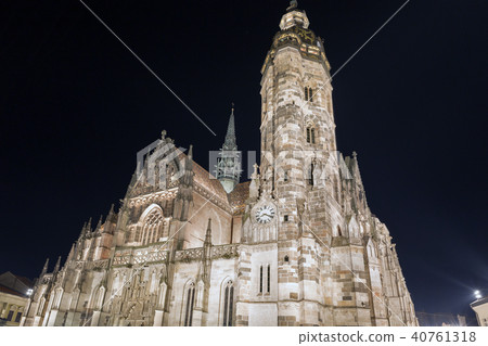 Night Cathedral of St. Elizabeth in Kosice. 40761318