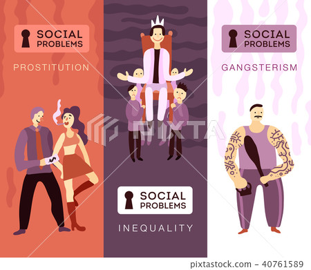 Social Problems Vertical Banners - Stock Illustration [40761589] - PIXTA