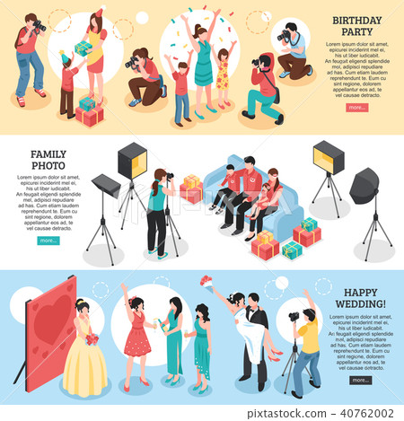 Professional Photographer Isometric Banners Professional Photographer Isometric Banners 40762002
