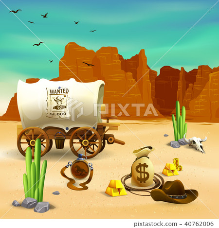 Cowboy Accessories Wild West Illustration 40762006
