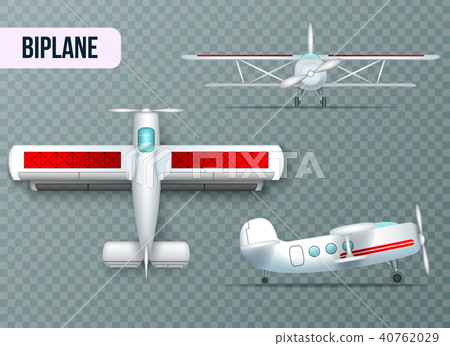 Airplane Views Set Transparent Realistic Airplane Views Set Transparent Realistic 40762029