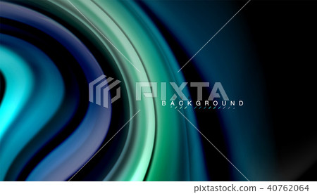 Abstract wave lines fluid rainbow style color stripes on black background Abstract wave lines fluid rainbow style color stripes on black background 40762064
