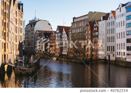 The Nikolaifleet, a canal in the old town Altstadt of Hamburg, Germany. One of the oldest parts of The Nikolaifleet, a canal in the old town Altstadt of Hamburg, Germany. One of the oldest parts of 40762554