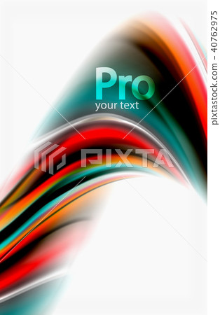 Rainbow color waves, vector blurred abstract background 40762975