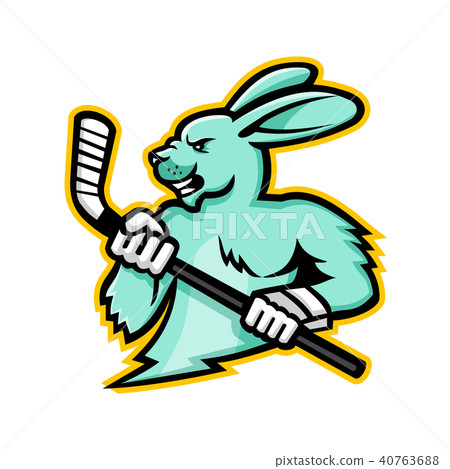 Jackrabbit Ice Hockey Player Mascot 40763688