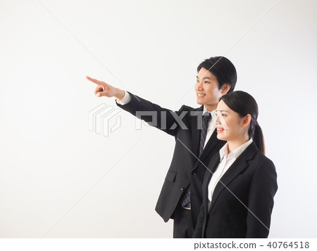 Businessman and businesswoman looking at the future 40764518
