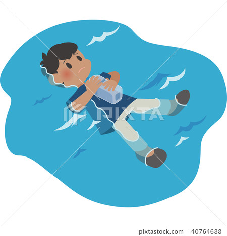 男子漂浮在水面上 男子漂浮在水面上 40764688