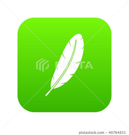 Feather pen icon digital green Feather pen icon digital green 40764831