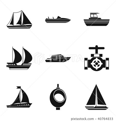 River basin icons set, simple style 40764833