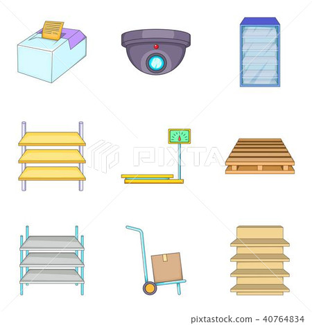 Station icons set, cartoon style Station icons set, cartoon style 40764834